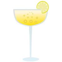 Cocktail glass with lime. vector