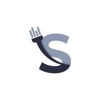 Letter S Brush and Paint with Minimalist Design Style vector