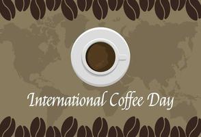 Flat Design Illustration Of International Coffee Day Templates, Design Suitable For Posters, Backgrounds, Greeting Cards, International Coffee Day Themed vector