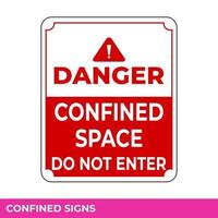 Caution Confined Space Do Not Enter Without Permission Sign In Vector,  Easy To Use And Print Design Templates vector