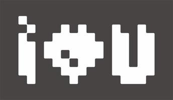 I LOVE YOU symbol in pixel art style. Suitable for various digital and printing purposes. vector