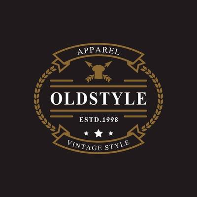 Vintage Retro Badge for Clothing Apparel Old style Logo Emblem Design Symbol