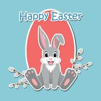 Happy Easter Greeting Card with Bunny vector