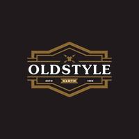 Classic Vintage Retro Label Badge for Clothing Apparel Old Style Logo Emblem Design Template Element vector