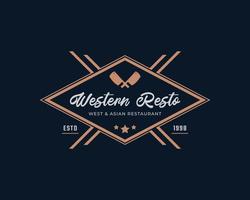 Classic Vintage Retro Label Badge for Restaurant and Cafe Logo Design Inspiration vector