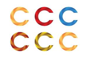 conjunto de logotipo letra c vector