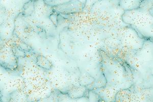 Liquid marble painting background design with gold glitter dust texture. vector