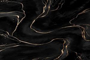 Black and gold liquid flow effect background Vector Image