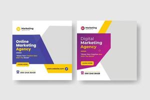 digital marketing agency and corporate social media post template vector