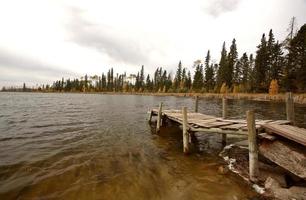 Rickety dock in Meadow Lake Park photo