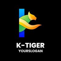 letter k tiger colorful logo design vector