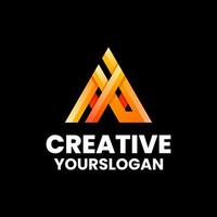 letra un diseño de logotipo colorido vector