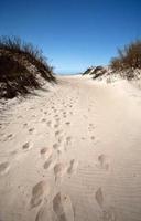 foorprints in sand at Grand Beach Manitoba photo