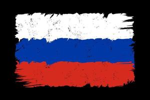 Vector vintage Russian flag. Vector flag of Russia in grunge style