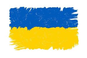 Vector vintage Ukraine flag. Flag of Ukraine.