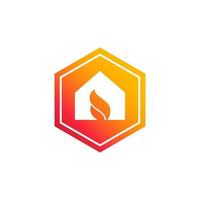 House Fire Prevent Hexagon Logo Template Design Vector Design illustration