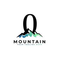 Number Zero Mountain Logo. Explore Mountain Advanture Symbol Company Logo Template Element. vector