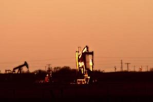 Oil pumps in Saskatchewan field photo