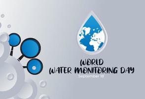 Flat Design Illustration Of World Water Monitoring Day Template, Design Suitable For Posters, Banner, Backgrounds, And Greeting Cards World Water Monitoring Day Themed vector