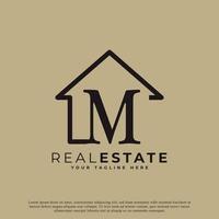 Real estate home logo design in letter M shape template. 7932934 Vector Art  at Vecteezy
