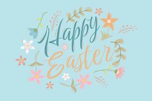 Happy easter background in flat design vector