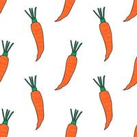 Seamless carrots. Seamless pattern. Carrots with white background. Hand drawn vector. Patterns for decoration. vector