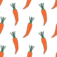 Seamless carrots. Seamless pattern. Carrots with white background. Hand drawn vector. Patterns for decoration. vector