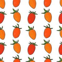 Seamless tomatoes. Seamless pattern. Hand drawn vegetable vector. Illustration vector. Wrapping paper pattern. Seamless background with tomatoes. vector