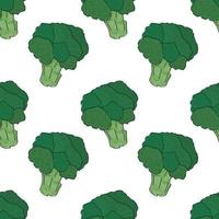 Seamless broccoli. Seamless pattern. Broccoli with white background. Hand drawn vector. Patterns for decoration. vector