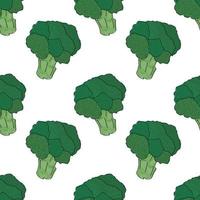 Seamless broccoli. Seamless pattern. Broccoli with white background. Hand drawn vector. Patterns for decoration. vector