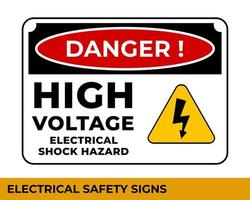 Danger High Voltage Signs with Warning Message for Industrial Areas, Easy To Use And Print Design Templates vector