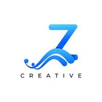 Corporation Initial Z Letter Logo With Creative Swoosh Liquid Gradient Color, Vector Template Element