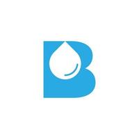 logotipo inicial de la letra b hydro con elemento de plantilla de diseño de icono de gota de agua de espacio negativo vector