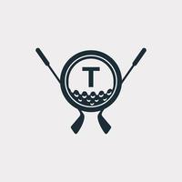 Golf Sport Logo. Letter T for Golf Logo Design Vector Template. Eps10 Vector