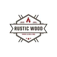 Classic Vintage Retro Label Badge for Rustic BBQ Grill, Barbecue, Barbeque Label Stamp Logo Design Inspiration vector