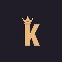 Luxury Vintage Initial Letter K Throne with Crown Classic Premium Label Logo Design Inspiration vector