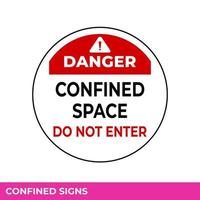 Caution Confined Space Do Not Enter Without Permission Sign In Vector,  Easy To Use And Print Design Templates vector