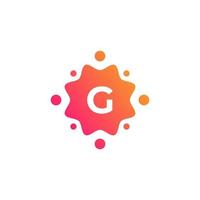 Smart and Creative Letter G Logo Design Template with  Dots or Points. Geometric Dot Circle Science Medicine Sign. Universal Energy Tech Planet Star Atom Vector Icon Element