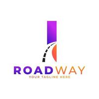 Initial I Road Way Logo Design Icon Vector Graphic. Concept of Destination, Address, Position and Travel