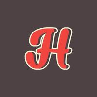 Retro Letter H Logo in Vintage Western Style with Double Layer. Usable for Vector Font, Labels, Posters etc