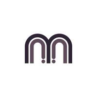 Initial Letter m Logo Multiple Line Style with Dot Symbol Icon Vector Design Inspiration