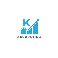 Initial Letter K Chart Bar Finance Logo Design Inspiration vector