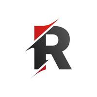 Initial Letter R Slice Style Logo. Template Design vector