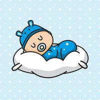 recién nacido durmiendo en almohada de patrones sin fisuras. vector