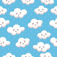 Cute Clouds Seamless Vector Pattern.