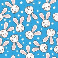 Cute Bunny Seamless Vector Pattern.