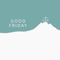 Blue background with Jesus on cross for good friday vector
