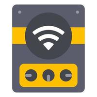smart speaker using wireless connection internet icon free vector