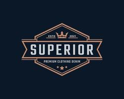 Classic Vintage Retro Label Badge for Original Clothing Apparel Denim Jeans Frame Logo Design Inspiration vector