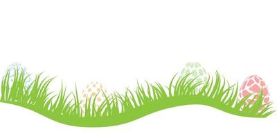 Easter eggs in grass. vector